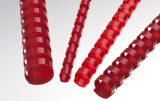 Renz Plastikbinderücken 28 mm 21 Ringe rot, 1 VE = 25 Stück