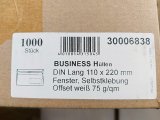 Briefumschläge DIN lang 110x220 mm Fenster Selbstklebung Offset weiß 70 g/m², 1 VE = 1000 Stück